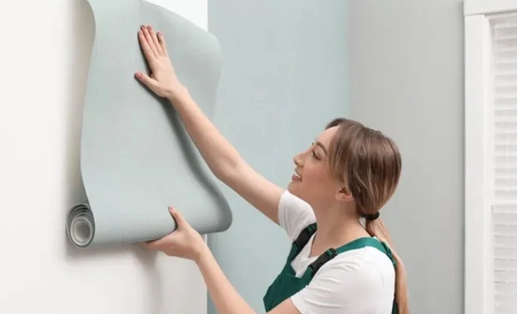 cara Pasang wallpaper dinding tanpa lem