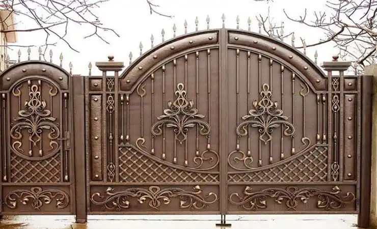 pagar rumah mewah warna bronze